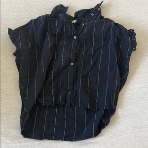 Small bohme black with white pinstripe shirt